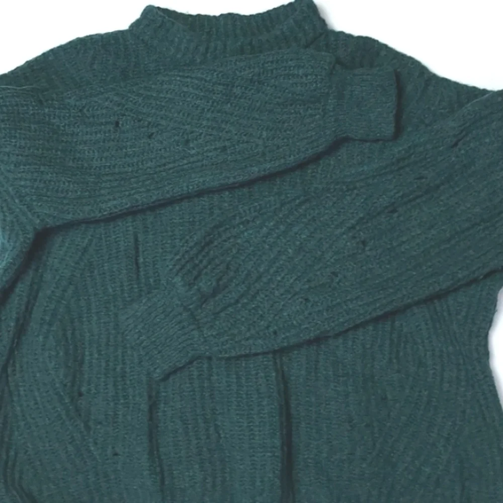 Anine Bing Jolie Pointelle Knit Sweater Green Size XS